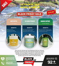 Load image into Gallery viewer, Experience holistic wellness with the 92+ Ultimate Sea Moss Bundle for mind, body, and skin health. This all-in-one set boosts energy, immunity, and radiance.