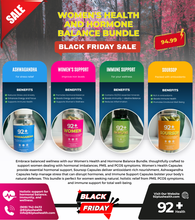 Load image into Gallery viewer, 92+ Women's Health and Hormone Balance Bundle supports women's unique wellness needs by addressing hormonal imbalances and boosting overall health naturally.