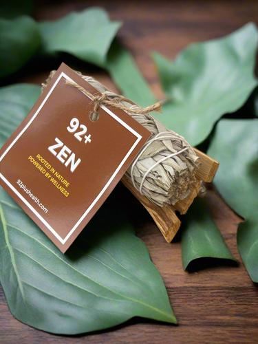 92+Zen PALO santo and white sage bundle for relaxation and wellness.